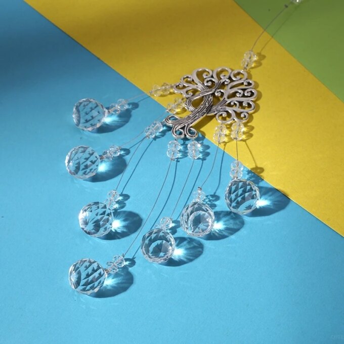 Colorful Crystal Sun Catchers Prisms Window Wind Chime Chain Hanging Pendant Decoration Tree Shape Home Garden Decor 풍령 - Image 4