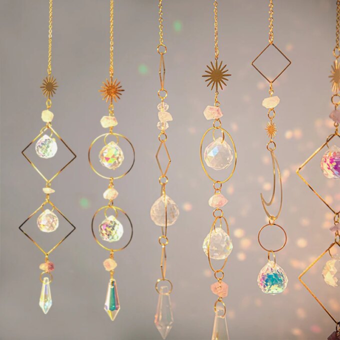 Crystal Wind Chimes Hanging Pendant Wind Music Wind Bell Rainbow Prism for Home Decoration Window Rainbow Rainbow Maker - Image 2