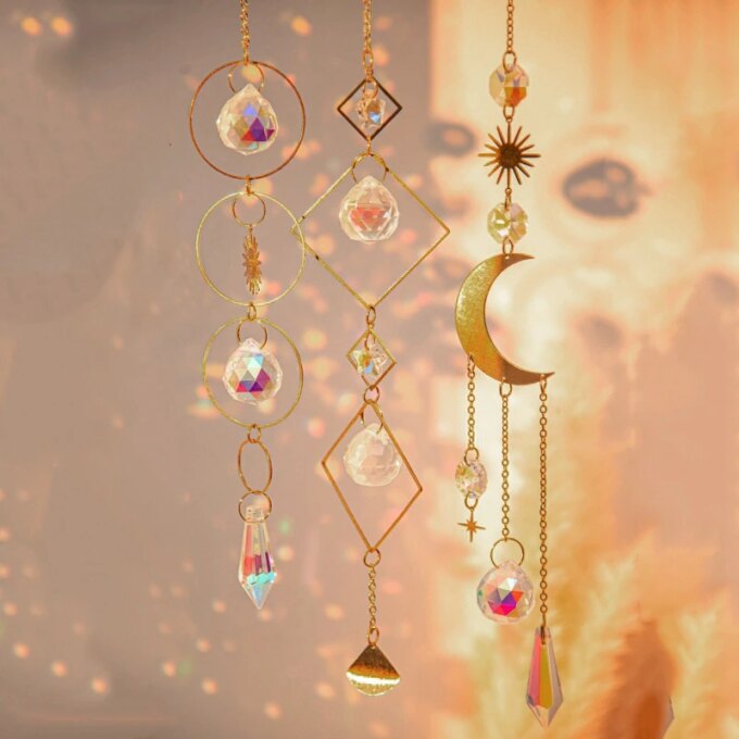 Crystal Wind Chimes Hanging Pendant Wind Music Wind Bell Rainbow Prism for Home Decoration Window Rainbow Rainbow Maker - Image 4