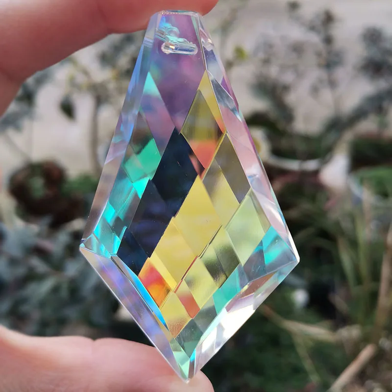 76mm Rainbow Maker Suncatcher Crystal Prisms Chandelier Parts Chakras Hanging Sun Catcher DIY Decor Craft Garden Decoration 76mm Rainbow Maker Suncatcher Crystal Prisms Chandelier Parts Chakras Hanging Sun Catcher DIY Decor Craft Garden Decoration