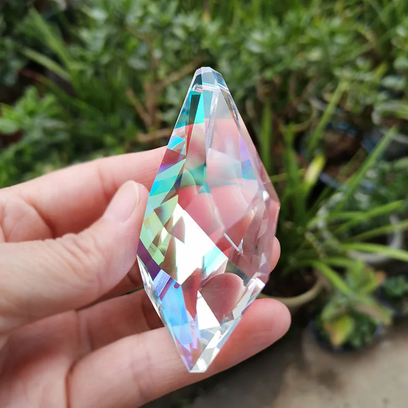 76mm Rainbow Maker Suncatcher Crystal Prisms Chandelier Parts Chakras Hanging Sun Catcher DIY Decor Craft Garden Decoration 76mm Rainbow Maker Suncatcher Crystal Prisms Chandelier Parts Chakras Hanging Sun Catcher DIY Decor Craft Garden Decoration