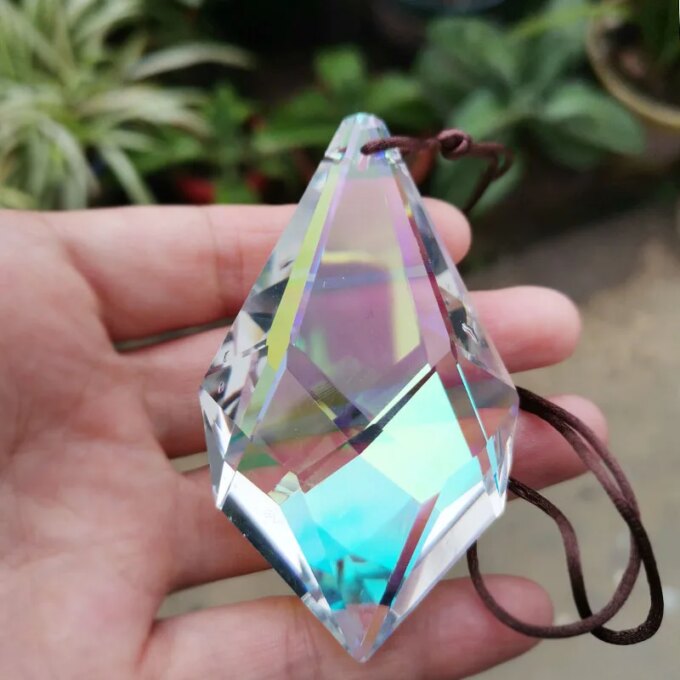 76mm Rainbow Maker Suncatcher Crystal Prisms Chandelier Parts Chakras Hanging Sun Catcher DIY Decor Craft Garden Decoration - Image 3