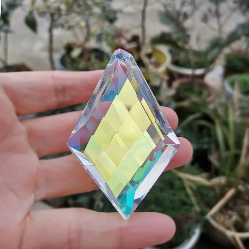 76mm Faceted Crystal Prism Lamp Chandelier Glass Rainbow Hanging Suncatcher DIY Pendant Home Wedding Window Decor Crafts