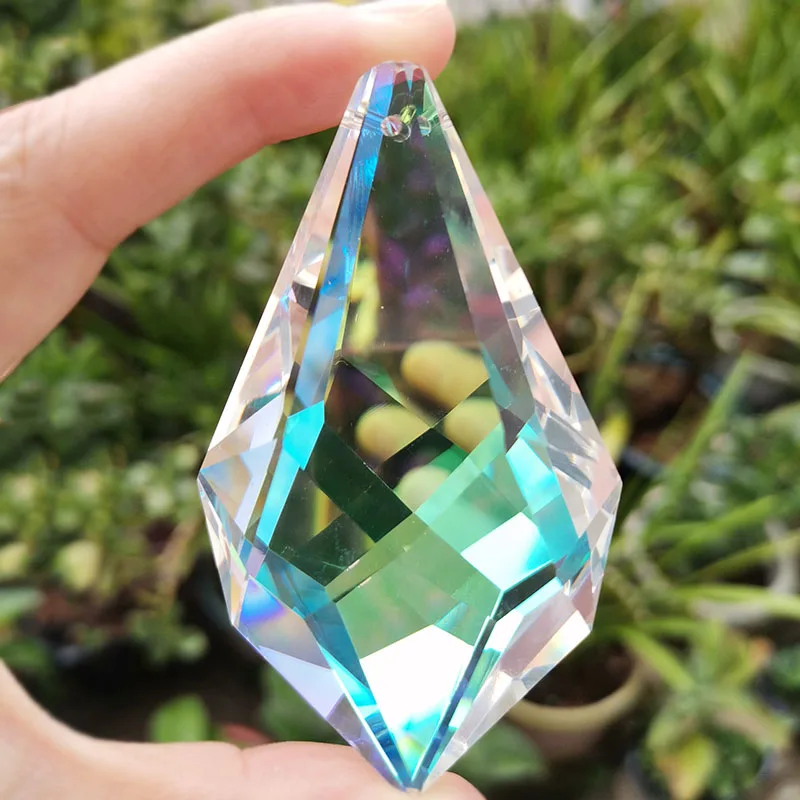 76mm Faceted Crystal Prism Lamp Chandelier Glass Rainbow Hanging Suncatcher DIY Pendant Home Wedding Window Decor Crafts