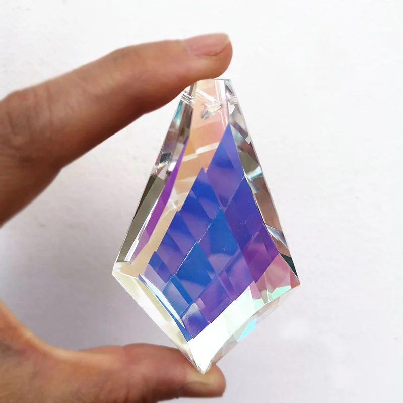 76mm Faceted Crystal Prism Lamp Chandelier Glass Rainbow Hanging Suncatcher DIY Pendant Home Wedding Window Decor Crafts