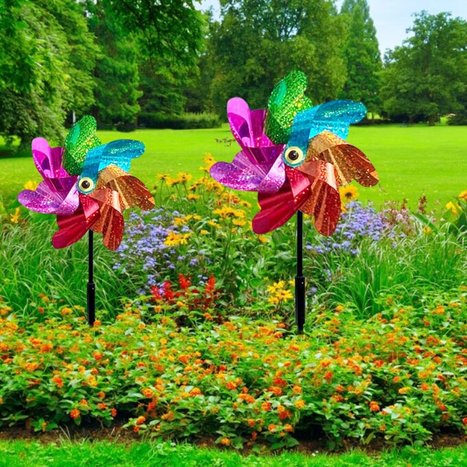 8 Leaves Bird Repeller Windmill Spinner DIY Birds Deterrent Silver Pinwheels for Outdoor Garden Lawn Yard Decoration Wind Mill - Image 6