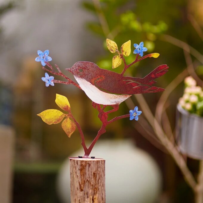 Y77A-Yard Sign Stake Metal Bird Decorative Garden Stakes,Lawn Outdoor Decorations for Front Backyard, Birthday Gift for Mom,D - Image 3