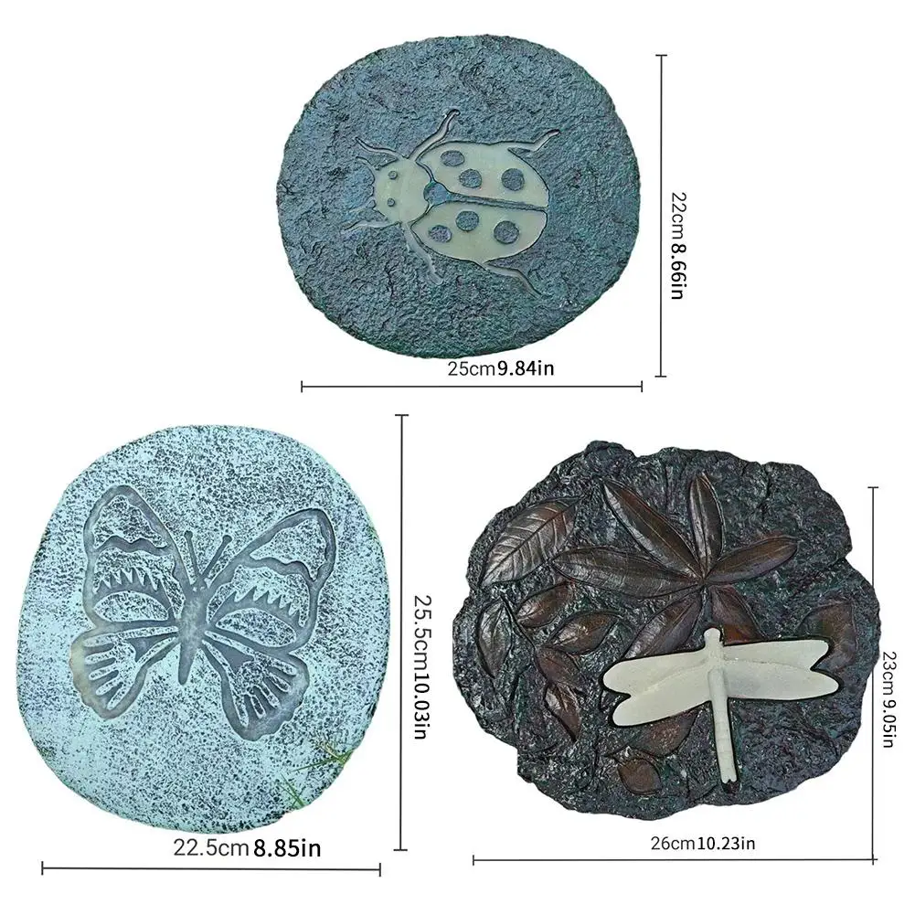 Fluorescent Stepping Stones Treads Garden Anti-Slip Grassland Garden Decorative Handicrafts Resin Outdoor Items M6W5