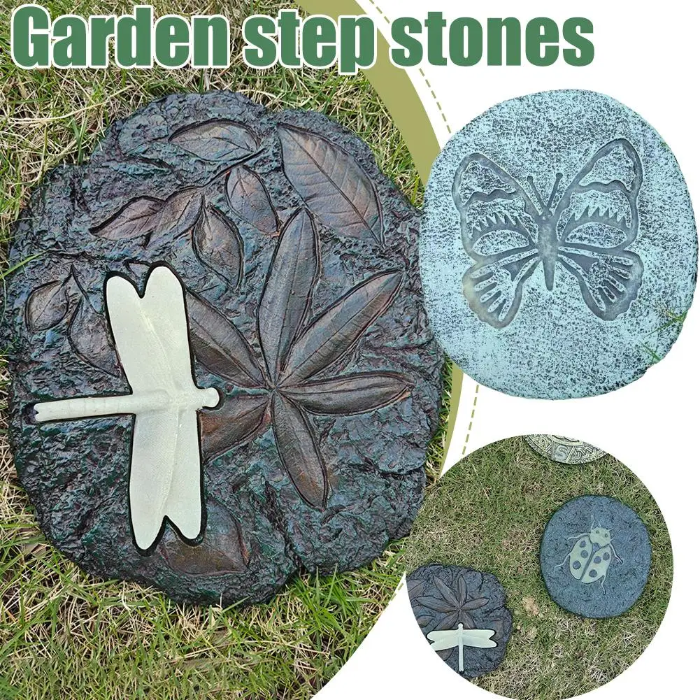 Fluorescent Stepping Stones Treads Garden Anti-Slip Grassland Garden Decorative Handicrafts Resin Outdoor Items M6W5