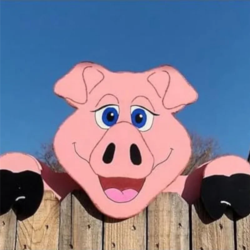 A45G-Fence Peep Yard Art Decoration, Outdoor Fence Decoration, Yard Art, Outdoor Art, Outdoor Yard Decoration