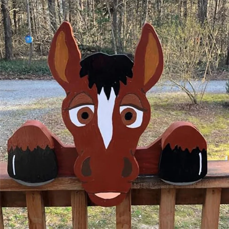 A45G-Fence Peep Yard Art Decoration, Outdoor Fence Decoration, Yard Art, Outdoor Art, Outdoor Yard Decoration