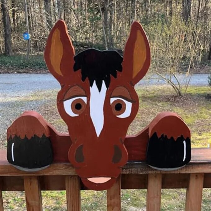 A45G-Fence Peep Yard Art Decoration, Outdoor Fence Decoration, Yard Art, Outdoor Art, Outdoor Yard Decoration