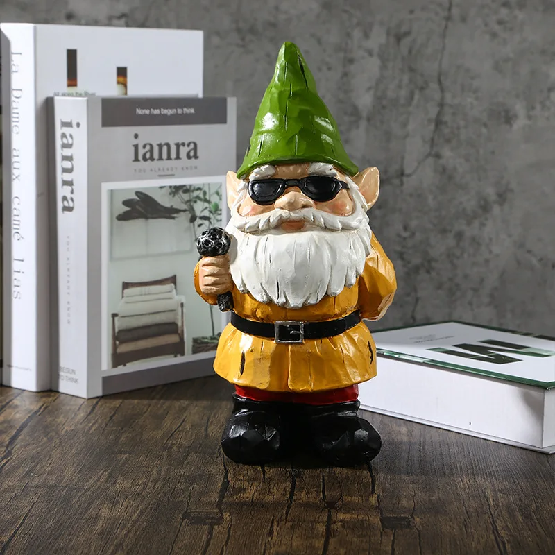 Cute Resin Garden Gnome Statue Zen Naughty Funny Dwarfs Store Lawn Ornaments For Home Office Desk Indoor Outdoor Decor Ornament