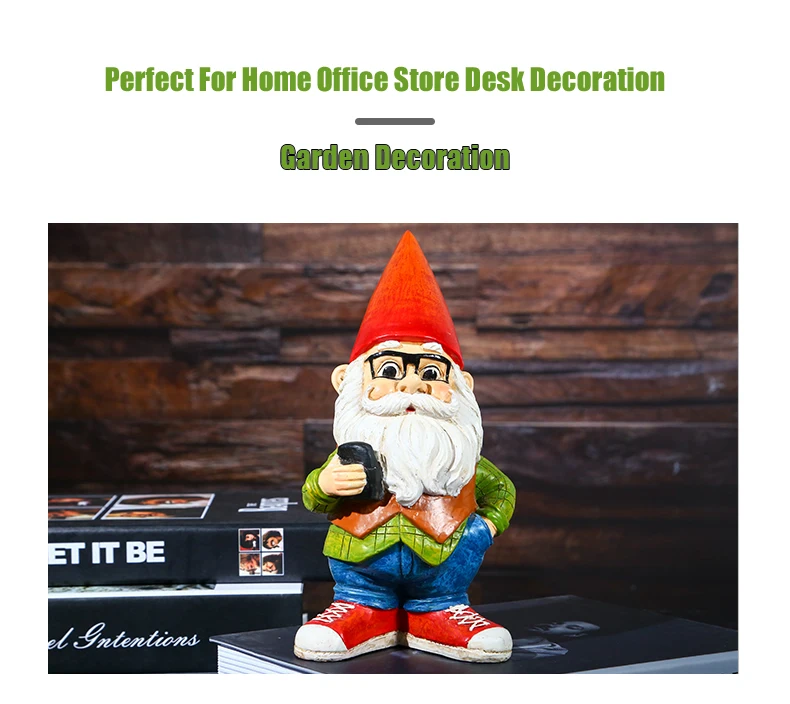 Cute Resin Garden Gnome Statue Zen Naughty Funny Dwarfs Store Lawn Ornaments For Home Office Desk Indoor Outdoor Decor Ornament