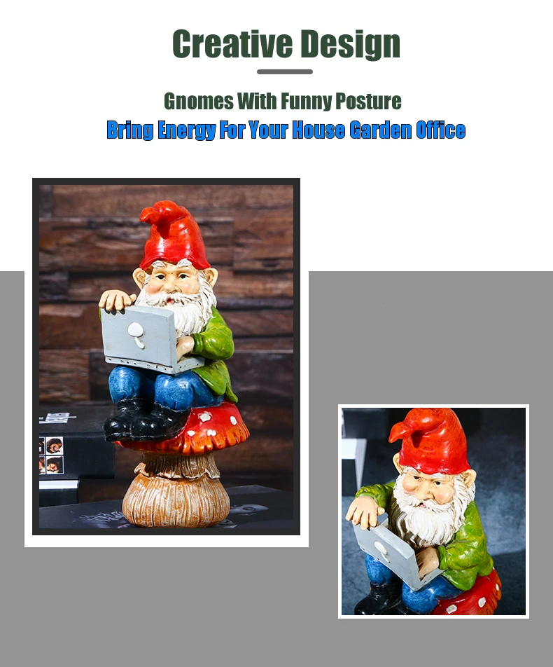 Cute Resin Garden Gnome Statue Zen Naughty Funny Dwarfs Store Lawn Ornaments For Home Office Desk Indoor Outdoor Decor Ornament