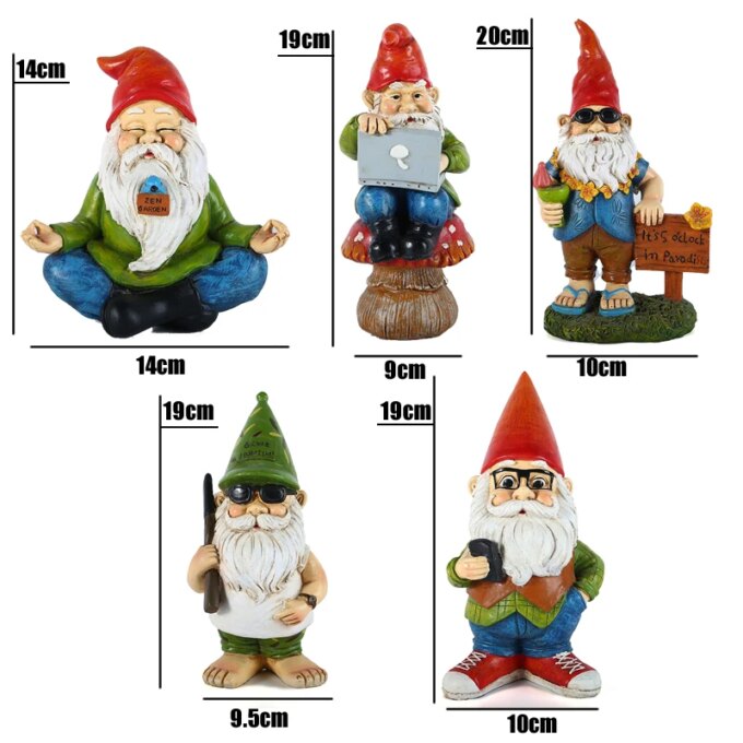 Cute Resin Garden Gnome Statue Zen Naughty Funny Dwarfs Store Lawn Ornaments For Home Office Desk Indoor Outdoor Decor Ornament - Image 6