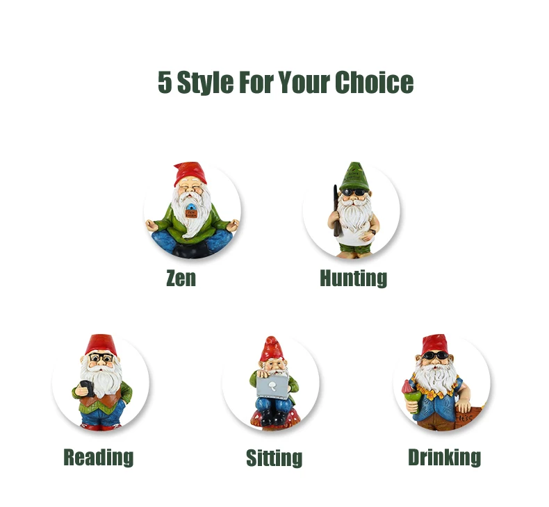 Cute Resin Garden Gnome Statue Zen Naughty Funny Dwarfs Store Lawn Ornaments For Home Office Desk Indoor Outdoor Decor Ornament