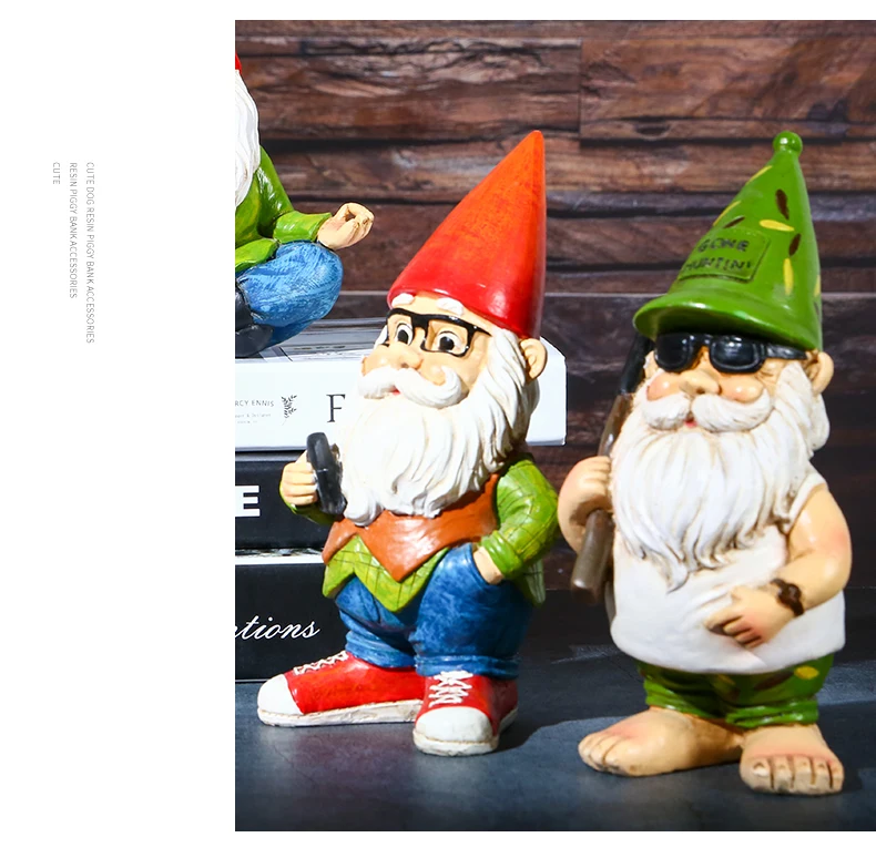 Cute Resin Garden Gnome Statue Zen Naughty Funny Dwarfs Store Lawn Ornaments For Home Office Desk Indoor Outdoor Decor Ornament