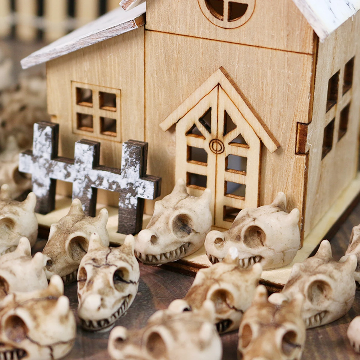 Dragon Bone Skull Set 20, Halloween Themed Resin Skull, Flowerpot Paving Stone, Outdoor Landscape Decoration, Flowerpot Filling