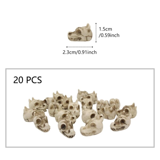 Dragon Bone Skull Set 20, Halloween Themed Resin Skull, Flowerpot Paving Stone, Outdoor Landscape Decoration, Flowerpot Filling - Image 6