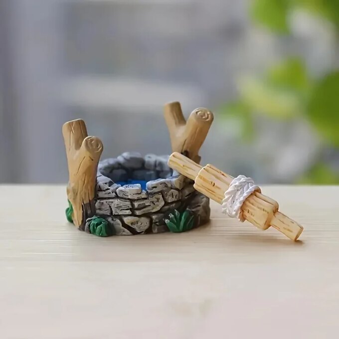 A Miniature Wonderland Well Statue - Handmade Resin Collection Micro Landscape Decoration - Image 2