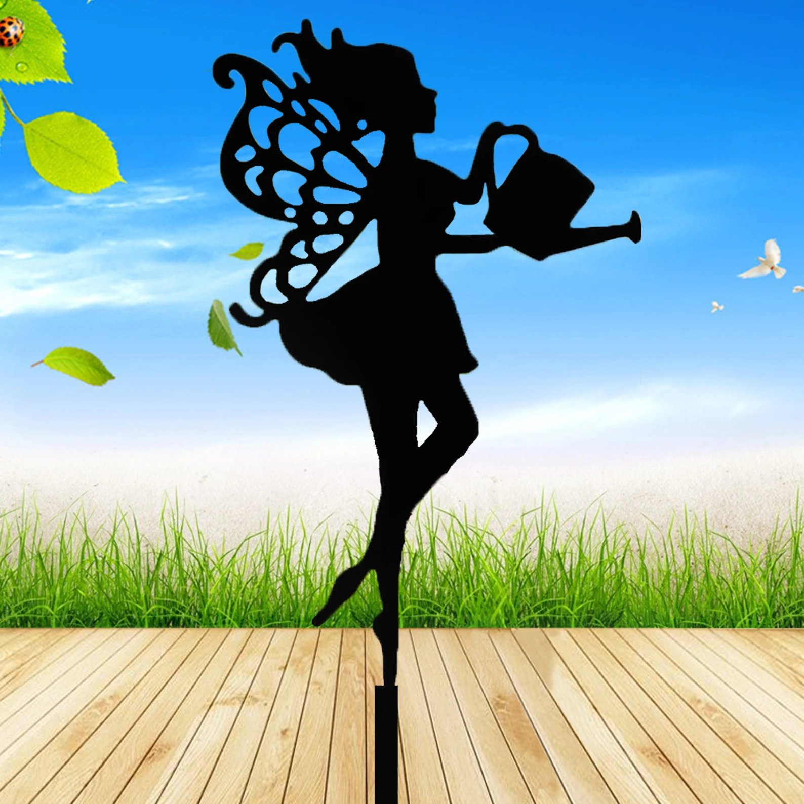 1Pc Fantasy Style Iron Garden Decorations, Courtyard and Gardening Metal Decorations, Indoor and Outdoor Decoration - No Electric Power Required
