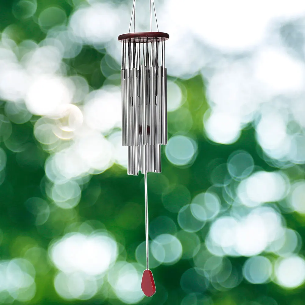Outdoor Pendant Aluminum 27 Tubes Silver Tube Wind Chime Anti-rust Outdoor Decoration Wind Bell Fashion Pendants for Garden Yard