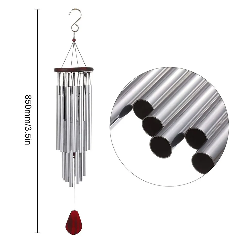 Outdoor Pendant Aluminum 27 Tubes Silver Tube Wind Chime Anti-rust Outdoor Decoration Wind Bell Fashion Pendants for Garden Yard