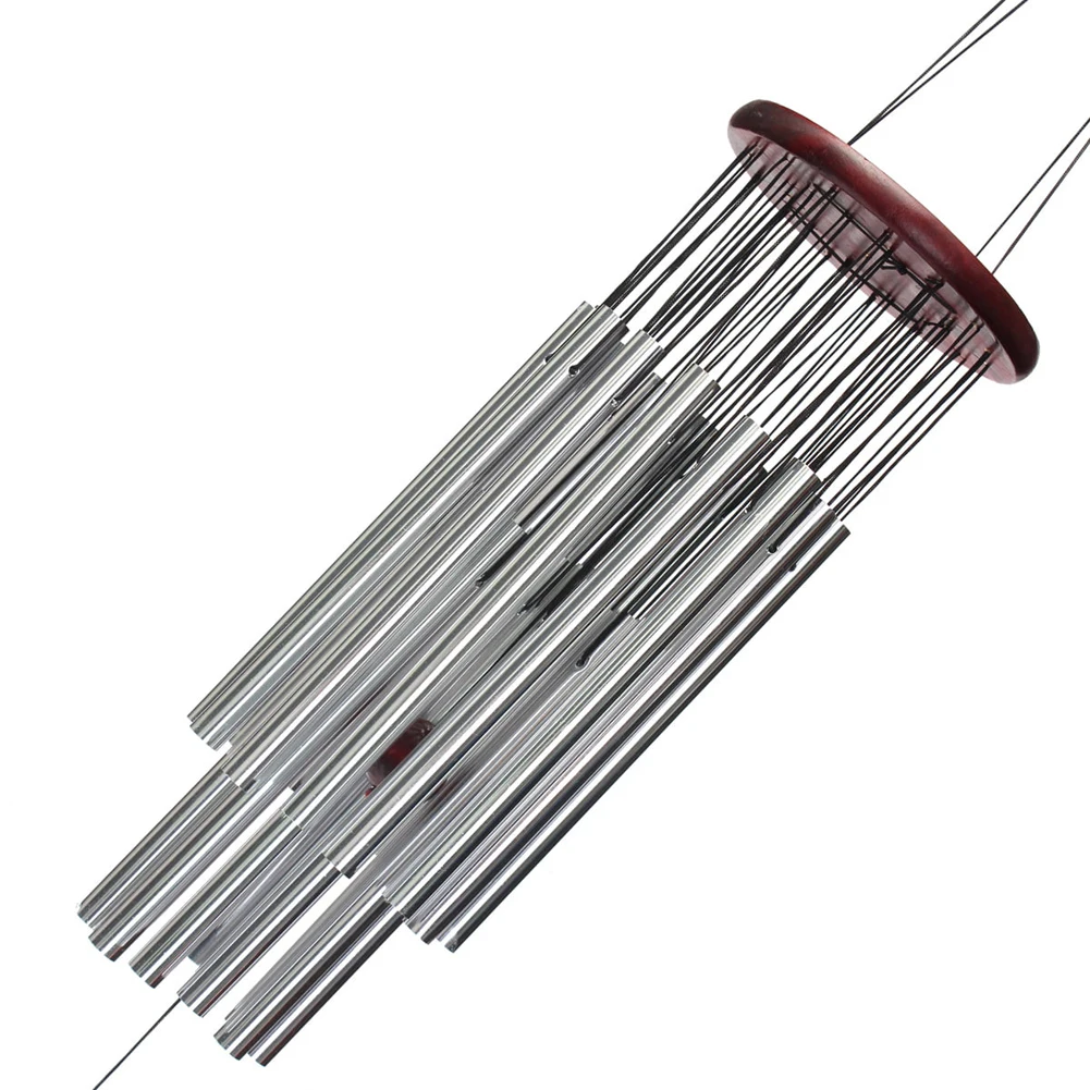 Outdoor Pendant Aluminum 27 Tubes Silver Tube Wind Chime Anti-rust Outdoor Decoration Wind Bell Fashion Pendants for Garden Yard