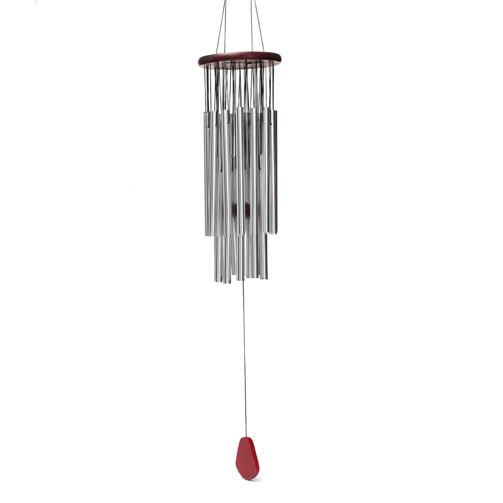 Outdoor Pendant Aluminum 27 Tubes Silver Tube Wind Chime Anti-rust Outdoor Decoration Wind Bell Fashion Pendants for Garden Yard