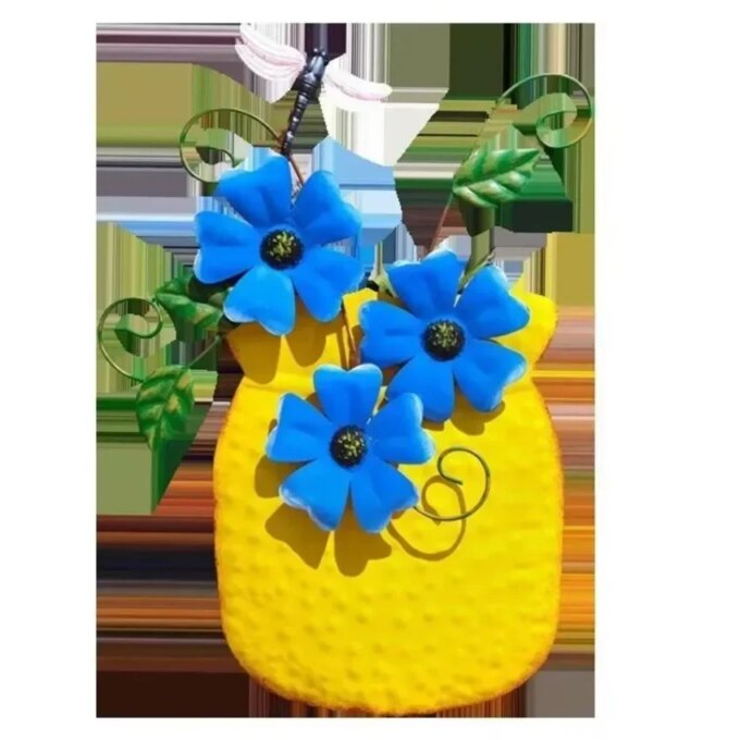 Metal Flower Garden Vases Wall Decor Outdoor Fence Art Patio Sculptures Hanging Decorations for Patio and Garden - Image 4