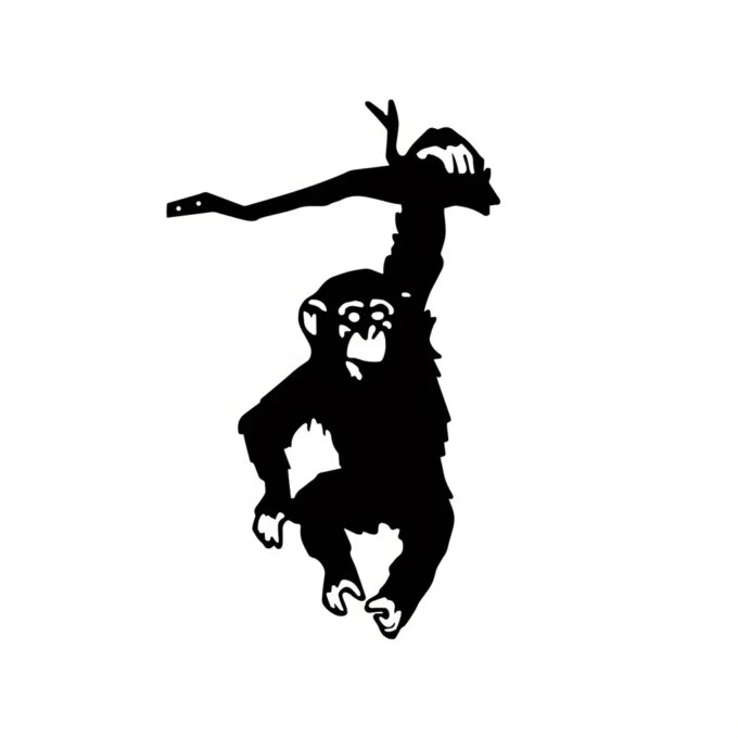 HelloYoung Monkey Hanging On The Branch Garden Stake, Yard Art Decor, Silhouette Metal Wall Art Home Garden Patio Outdoor Statue - Image 5