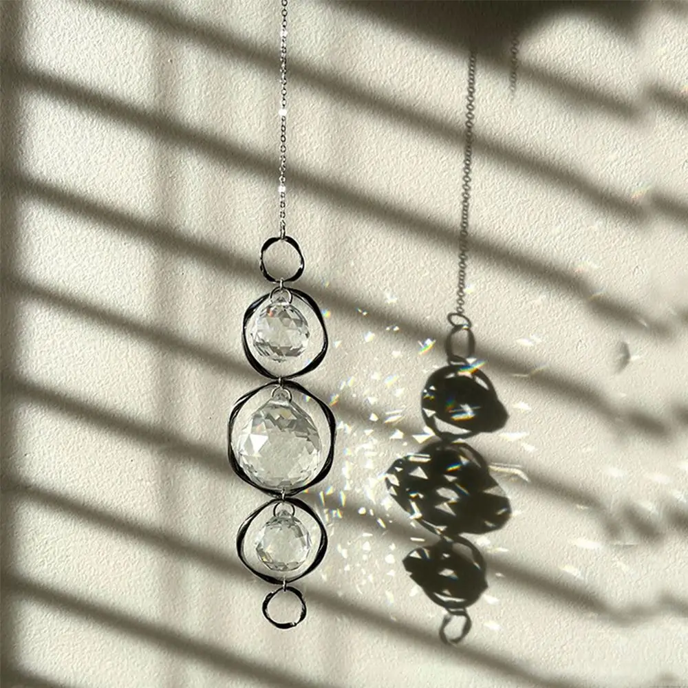 Crystal Glass Sun Catcher Gold Silver Accessories Rainbow Prisms Pendant Hanging Decoration Curtains Embellishment Wind Chime Crystal Glass Sun Catcher Gold Silver Accessories Rainbow Prisms Pendant Hanging Decoration Curtains Embellishment Wind Chime