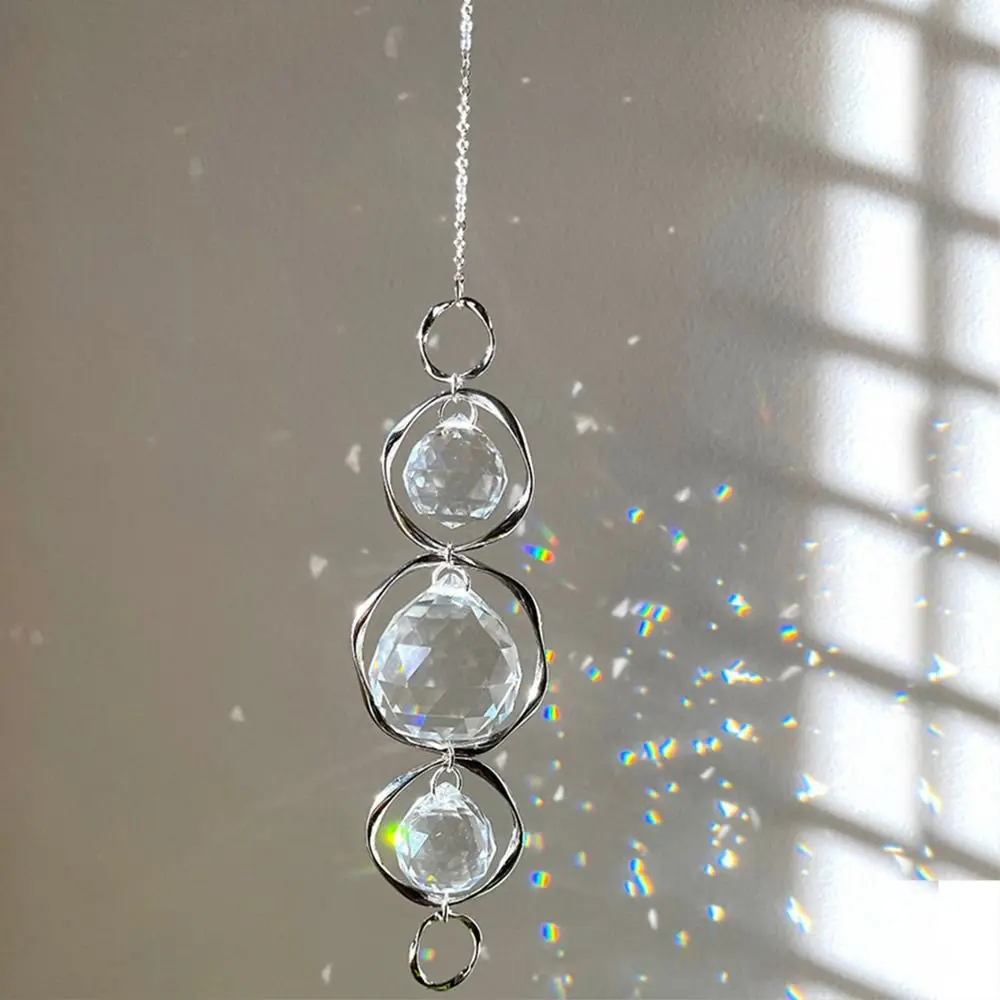 Crystal Glass Sun Catcher Gold Silver Accessories Rainbow Prisms Pendant Hanging Decoration Curtains Embellishment Wind Chime Crystal Glass Sun Catcher Gold Silver Accessories Rainbow Prisms Pendant Hanging Decoration Curtains Embellishment Wind Chime