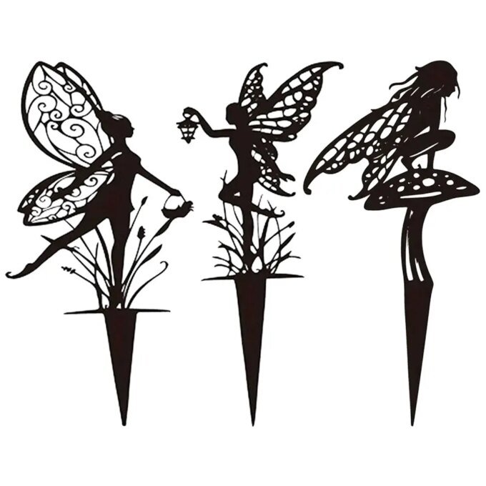 1pc Dancing Fairy Metal Decorative Garden Stake Classic Creative Yard Ornament Flower Fairy Silhouette Decorative Stakes - Image 6