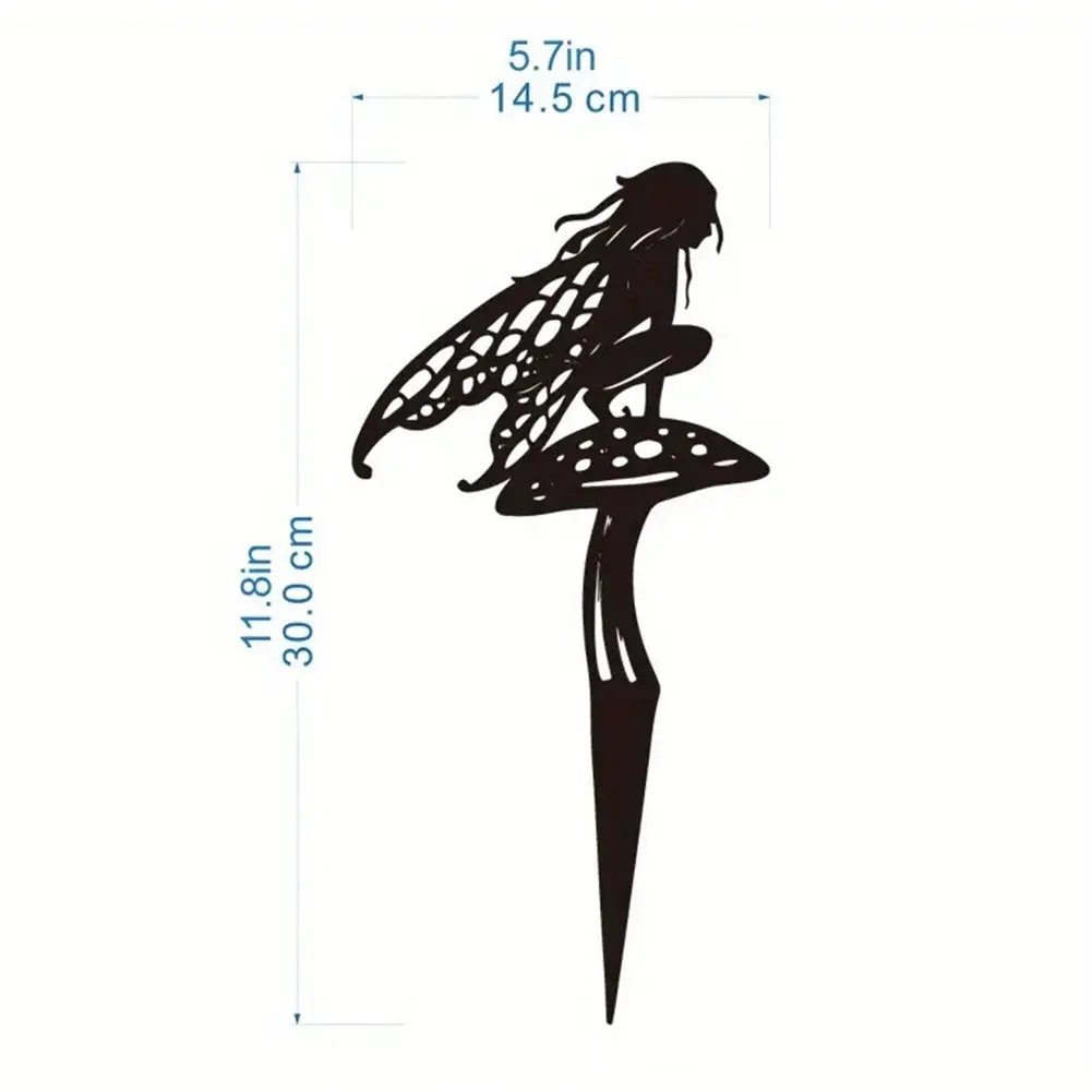1pc Dancing Fairy Metal Decorative Garden Stake Classic Creative Yard Ornament Flower Fairy Silhouette Decorative Stakes 1pc Dancing Fairy Metal Decorative Garden Stake Classic Creative Yard Ornament Flower Fairy Silhouette Decorative Stakes