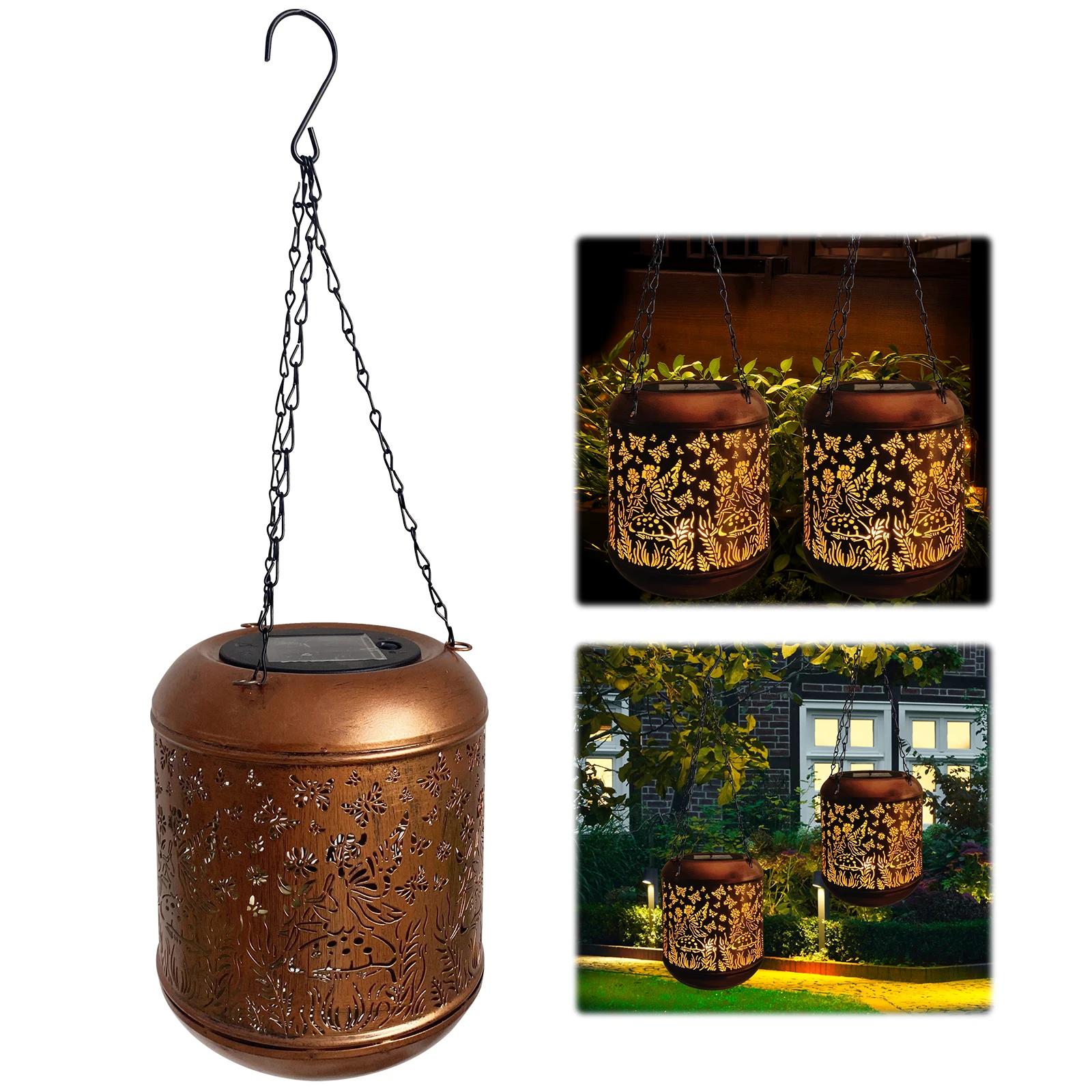 LED Outdoor Hanging Light Solar Powered Hollow Iron Decor Light Landscape Decorative Lamp for Patio Yard Lawn Backyard Decor LED Outdoor Hanging Light Solar Powered Hollow Iron Decor Light Landscape Decorative Lamp for Patio Yard Lawn Backyard Decor