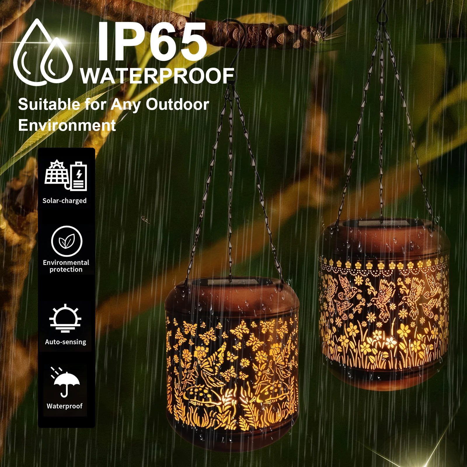LED Outdoor Hanging Light Solar Powered Hollow Iron Decor Light Landscape Decorative Lamp for Patio Yard Lawn Backyard Decor LED Outdoor Hanging Light Solar Powered Hollow Iron Decor Light Landscape Decorative Lamp for Patio Yard Lawn Backyard Decor