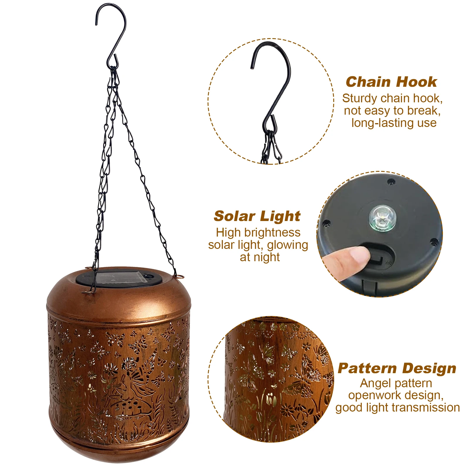 LED Outdoor Hanging Light Solar Powered Hollow Iron Decor Light Landscape Decorative Lamp for Patio Yard Lawn Backyard Decor LED Outdoor Hanging Light Solar Powered Hollow Iron Decor Light Landscape Decorative Lamp for Patio Yard Lawn Backyard Decor
