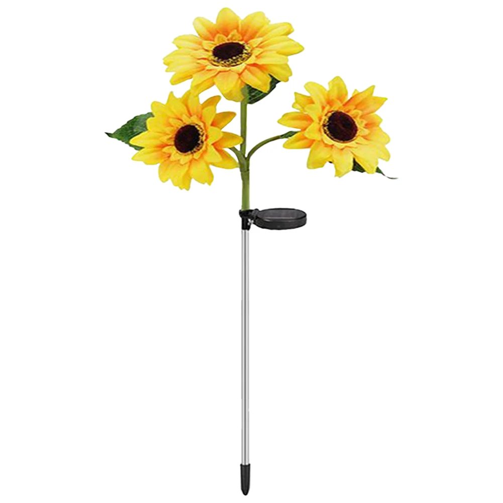 Solar Sunflower Stake Light Pathway Stake Lights IP65 Waterproof Outdoor Decorative Lights 600mAh Auto On/Off for Garden Decor