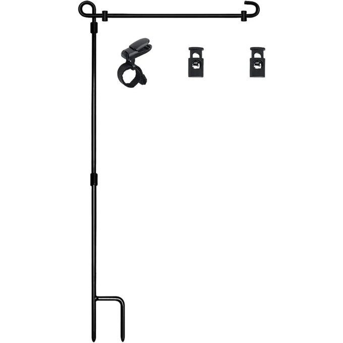 Garden Flag Stand Garden Flag Pole Holder with Clip and Stopper Yard Flag Holder Garden Flag Pole for Outdoor Garden Lawn