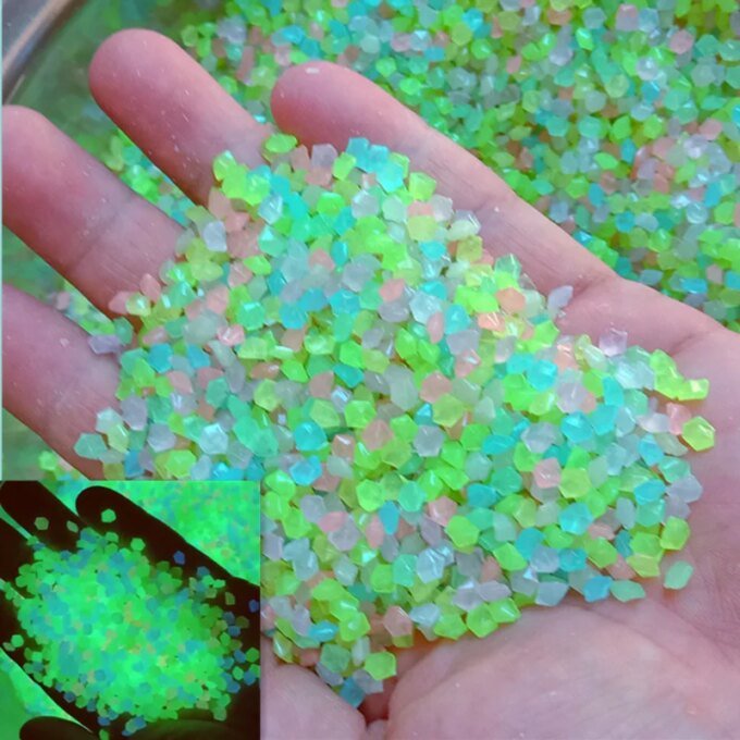 10000pcs 3-5mm Luminous Sand Glow in Dark Pebbles Stone Home Garden Yard Outdoor Path Lawn Decorations Fish Tank Aquarium Decor