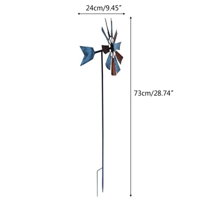 Wrought Iron Rotating Windmill Metal Wind Spinner Landscape Ornament for Outdoor Courtyard Yard Lawn Pinwheel Decor Supplies - Image 6