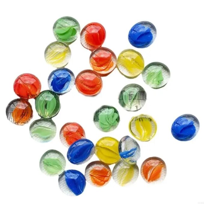 H8WB 1KG Small Glass Bead Flat Back Marble Beads Set for Home Garden Decoration and Vase Craft Project Supply - Image 4