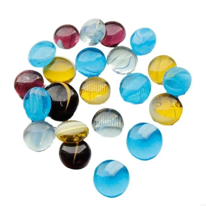 H8WB 1KG Small Glass Bead Flat Back Marble Beads Set for Home Garden Decoration and Vase Craft Project Supply - Image 5