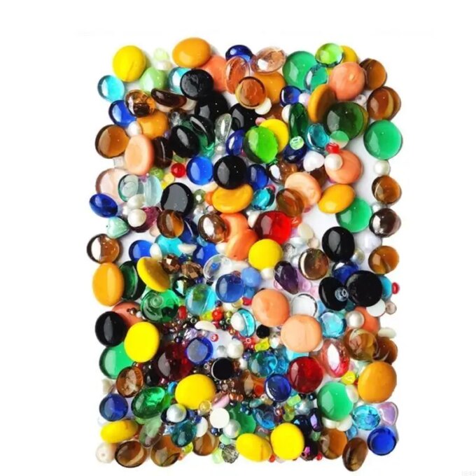 H8WB 1KG Small Glass Bead Flat Back Marble Beads Set for Home Garden Decoration and Vase Craft Project Supply - Image 6