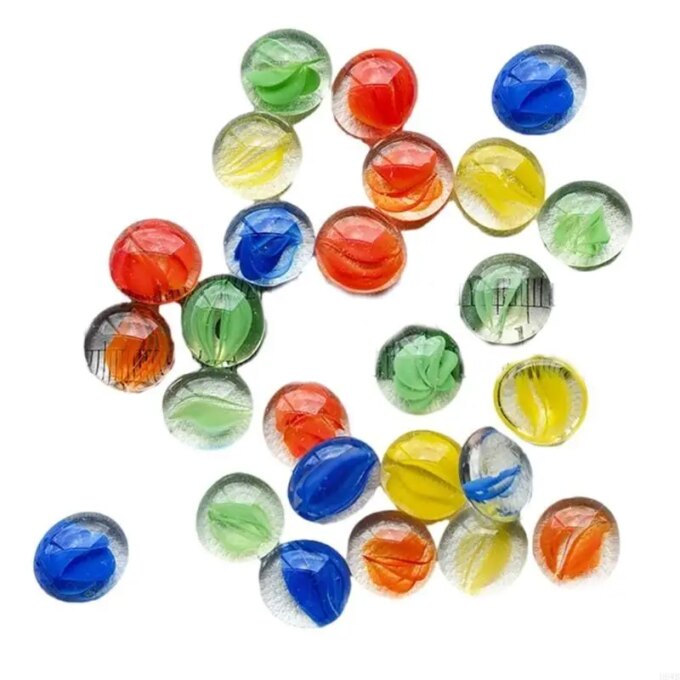 H8WB 1KG Small Glass Bead Flat Back Marble Beads Set for Home Garden Decoration and Vase Craft Project Supply - Image 3