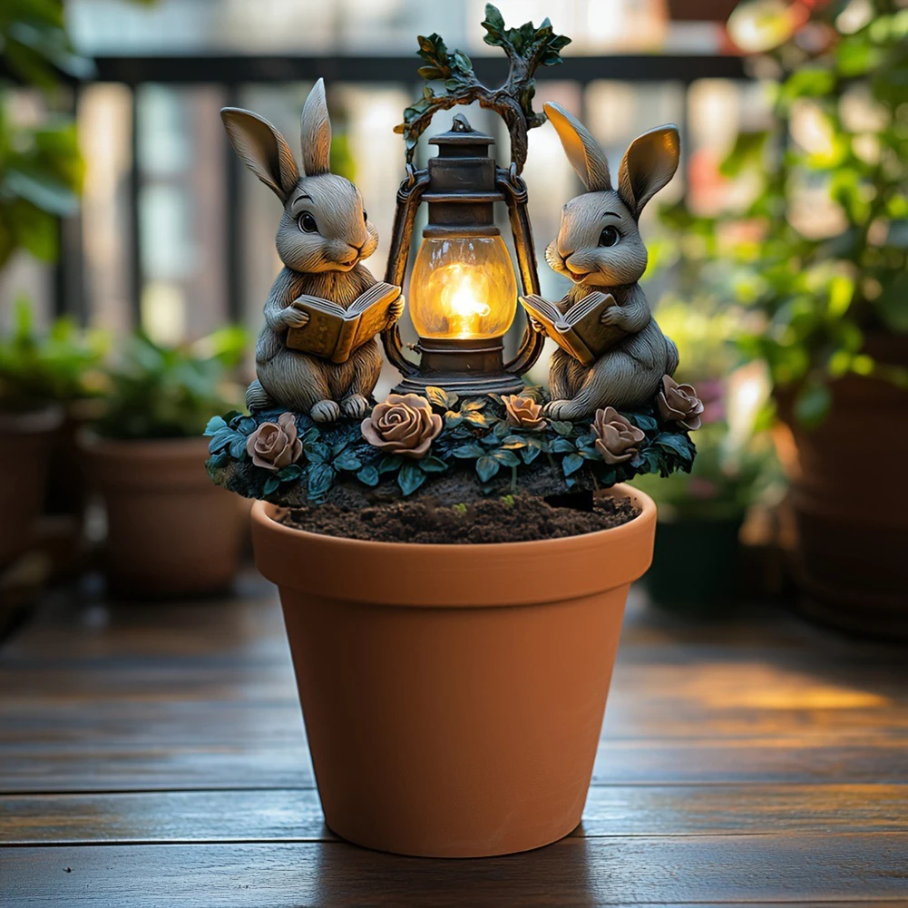 Easter Rabbit Garden Sign Waterproof 2D Acrylic Outdoor Sign Multi-Function Courtyard Statue Ornaments Garden Decoration