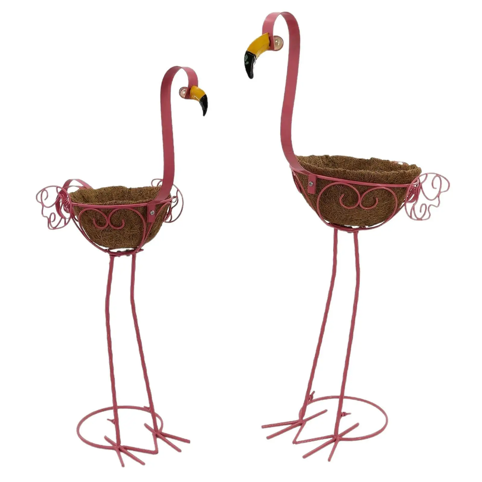 2 Pieces Flamingo Planter Garden Decorations Outdoor for Garden Porch Patio