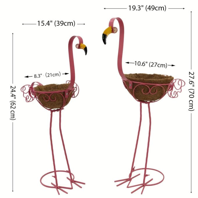 2 Pieces Flamingo Planter Garden Decorations Outdoor for Garden Porch Patio - Image 6